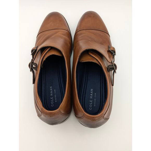 Cole Haan Men's Harrison Monk Oxfords Leather British Tan Size 10.5 EU44.5 - Picture 5 of 15